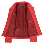Womens Classic Zip Fastening Leather Jacket Julia Red