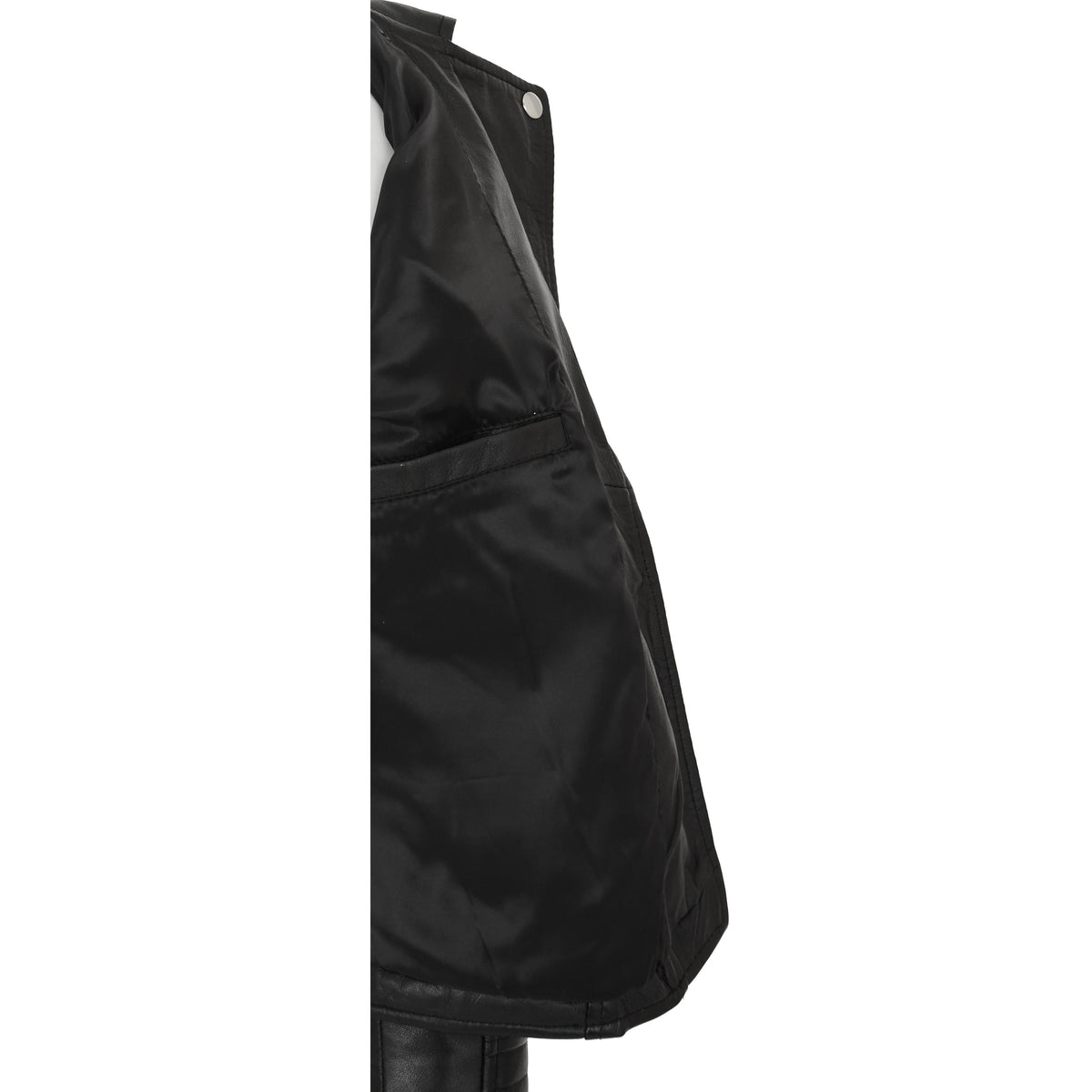 Womens Soft Leather Cross Zip Biker Jacket Anna Black