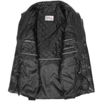 Mens Leather Winter Car Coat Hip Length Jason Black