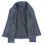 Womens Classic Zip Fastening Leather Jacket Julia Blue
