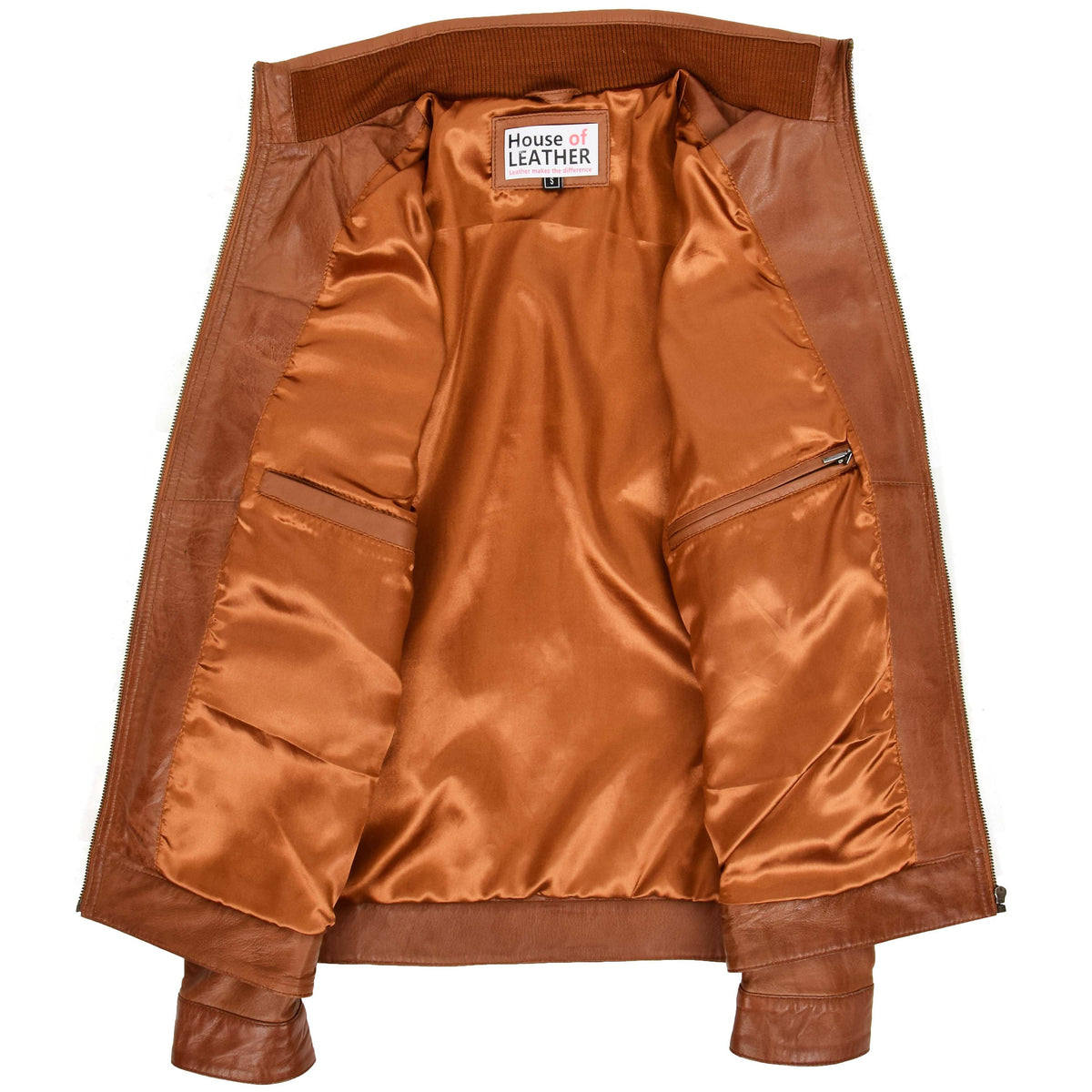 Men's Standing Collar Leather Jacket Tony Tan