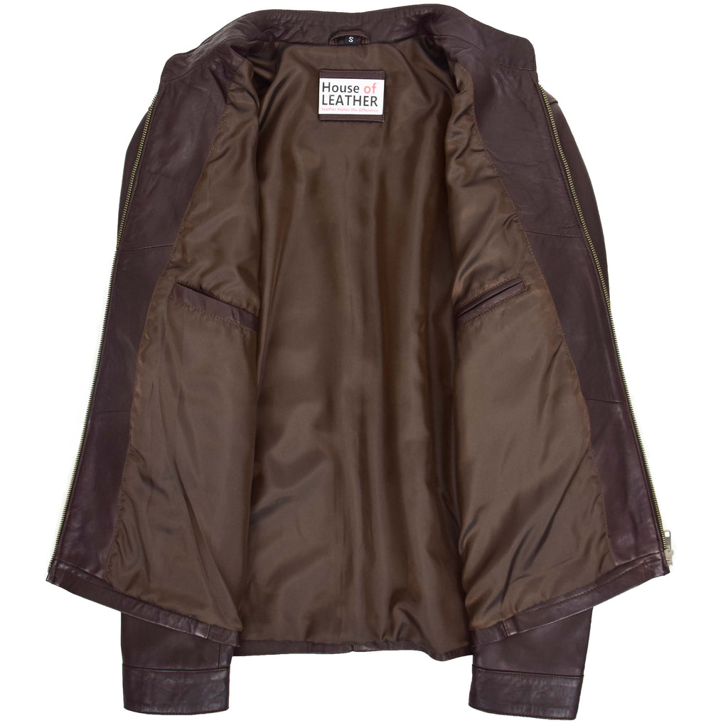 Mens Leather Standing Collar Jacket Paul Brown