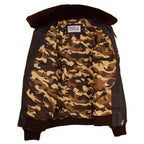 Mens Real Leather G-1 Bomber Jacket Airforce Badges Finch Brown