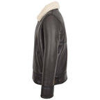 Mens Top Gun Style Sheepskin Jacket Oscar Brown White
