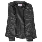 Mens Leather Shirt Classic Trucker Style Oliver Black