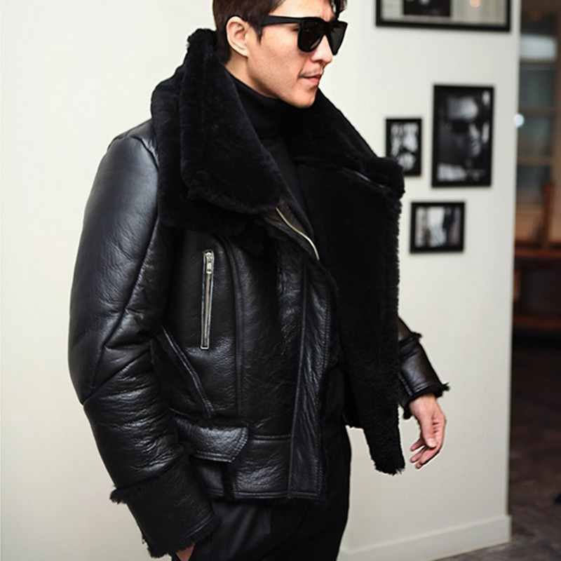 B3 Black Leather Jacket For Men's