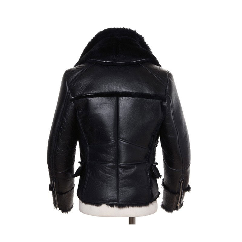 B3 Black Leather Jacket For Men's