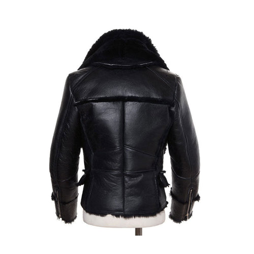 B3 Black Leather Jacket For Men's