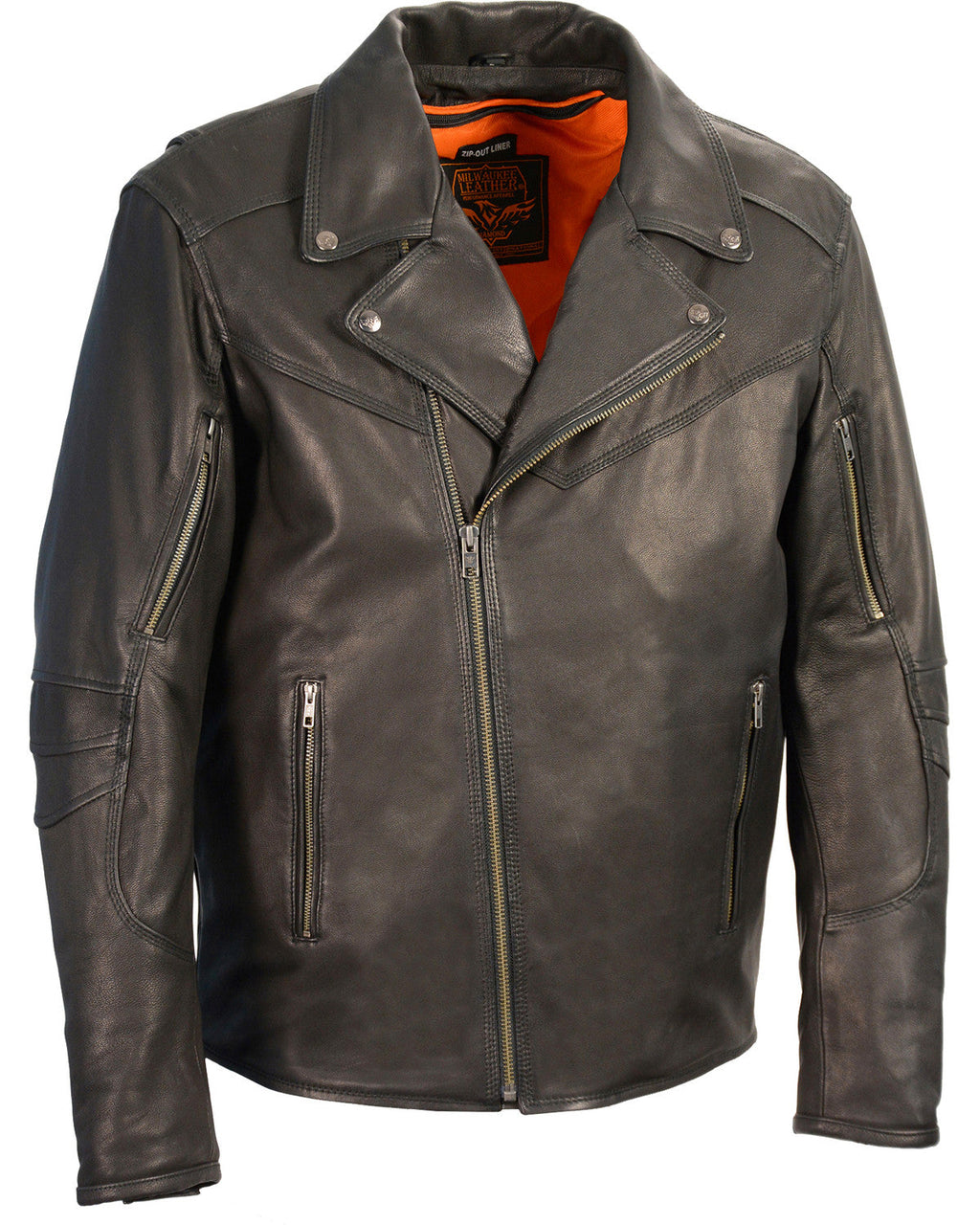 Men's Black Lightweight Long Biker Riding Jacket