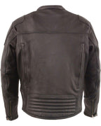 Men's Black Cool Tec Leather Biker Jacket