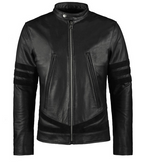 Men Black Biker Leather Jacket