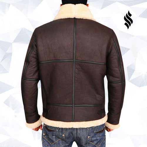B3 Bomber Aviator Shearling Leather Jacket