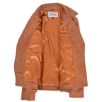 Womens Leather Hip Length Biker Jacket Celia Tan