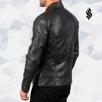 Dean Black Leather Biker Jacket