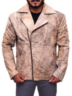 Men Distressed Brown Biker Jacket