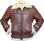 Handmade Mens Flying Leather Jacket With Fur