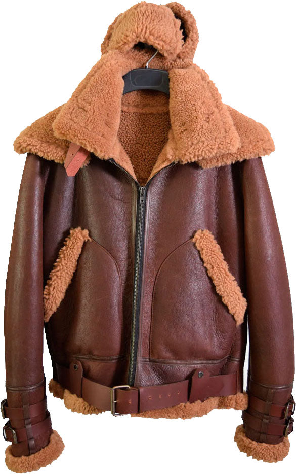 Hot Sale Mens B3 Bomber Leather Jacket With Fur