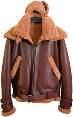 Hot Sale Mens B3 Bomber Leather Jacket With Fur