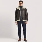 Men's Classic B3 Original Sheepskin Jacket Stone Vintage White