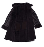Shaunna's buttoned 3/4 length shearling coat