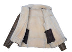 Carter's Distressed Biker bomber shearling jacket with notch lapels