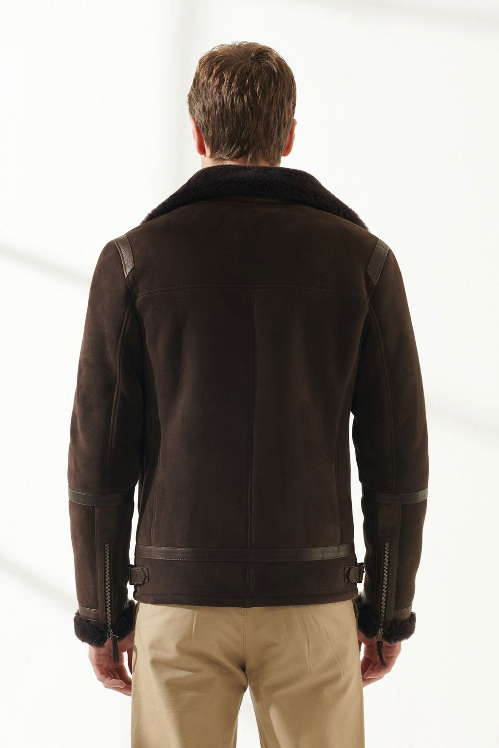 Classic Men Aviator RAF Brown Shearling Jacket