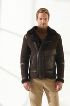 Classic Men Aviator RAF Brown Shearling Jacket