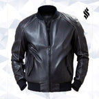 Men Black Bomber Jacket