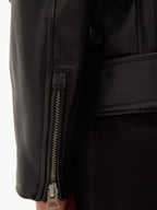 Men Classic Black Biker Leather Jacket
