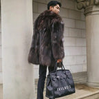 Men’s Fox Fur Coat Men’s Long Coat Men’s Winter Warm Jacket