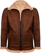 Mens Brown Nappa Leather Jacket With Fur