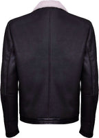 Mens Brown Soft Aviator Leather Jacket With Fur