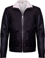 Mens Brown Soft Aviator Leather Jacket With Fur