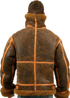 Mens Classic Style B3 Bomber Leather Jacket With Fur