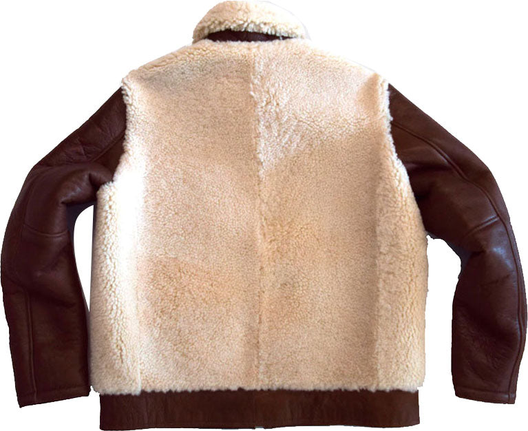 Mens Cowhide Out Tan Brown Leather Jacket With Fur