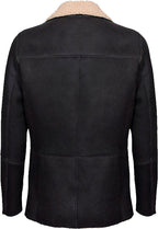 Mens Double Breasted Real Leather Jacket With Fur