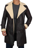 Superfly Beige Shearling Leather Coat