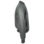 Mens Leather MA-1 Bomber Jacket Ryan Grey