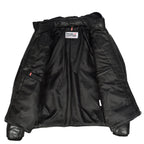 Men's Black Leather Puffer Jacket With Detachable Hood Quilted Padded Outerwear Rory