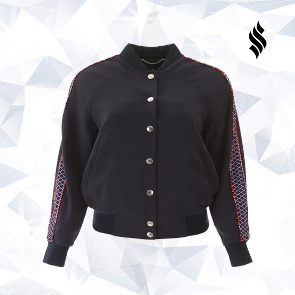 Women Embroidered Varsity Jacket