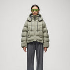 Women Dull Green Puffer Jacket