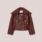 Women's Red Sheepskin Leather Designer's Fashion Jacket