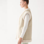 Women's Sheepskin Beige Leather Shearling Vest