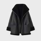 Women B3 RAF Aviator Black Styled Sheepskin Shearling Leather Jacket