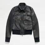 Women's Black B3 Sheepskin Shearling Aviator Motorbike Leather Jacket