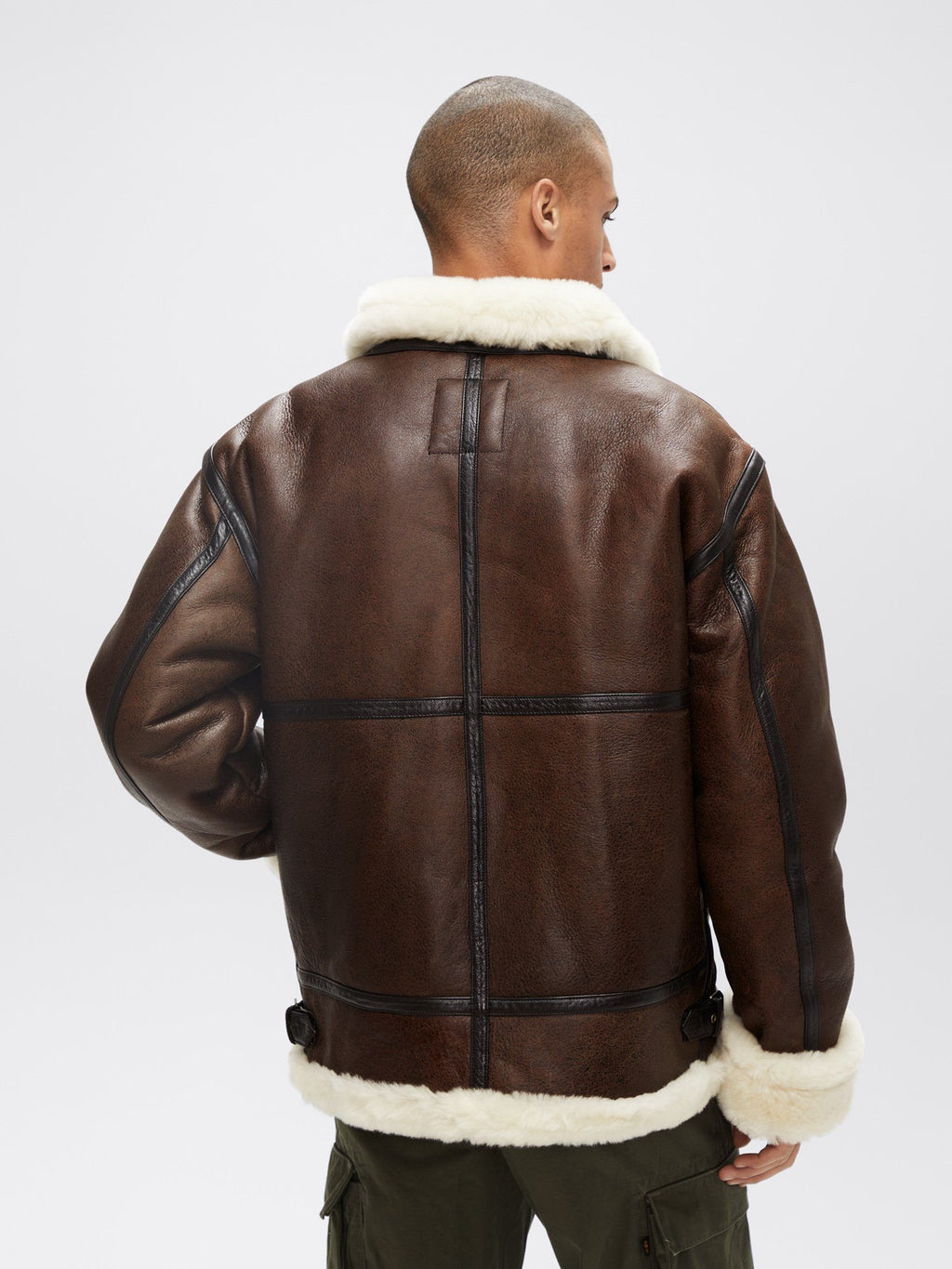 Men’s Brown B3 Sheepskin Shearling Bomber Jacket