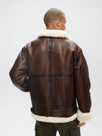 Men’s Brown B3 Sheepskin Shearling Bomber Jacket