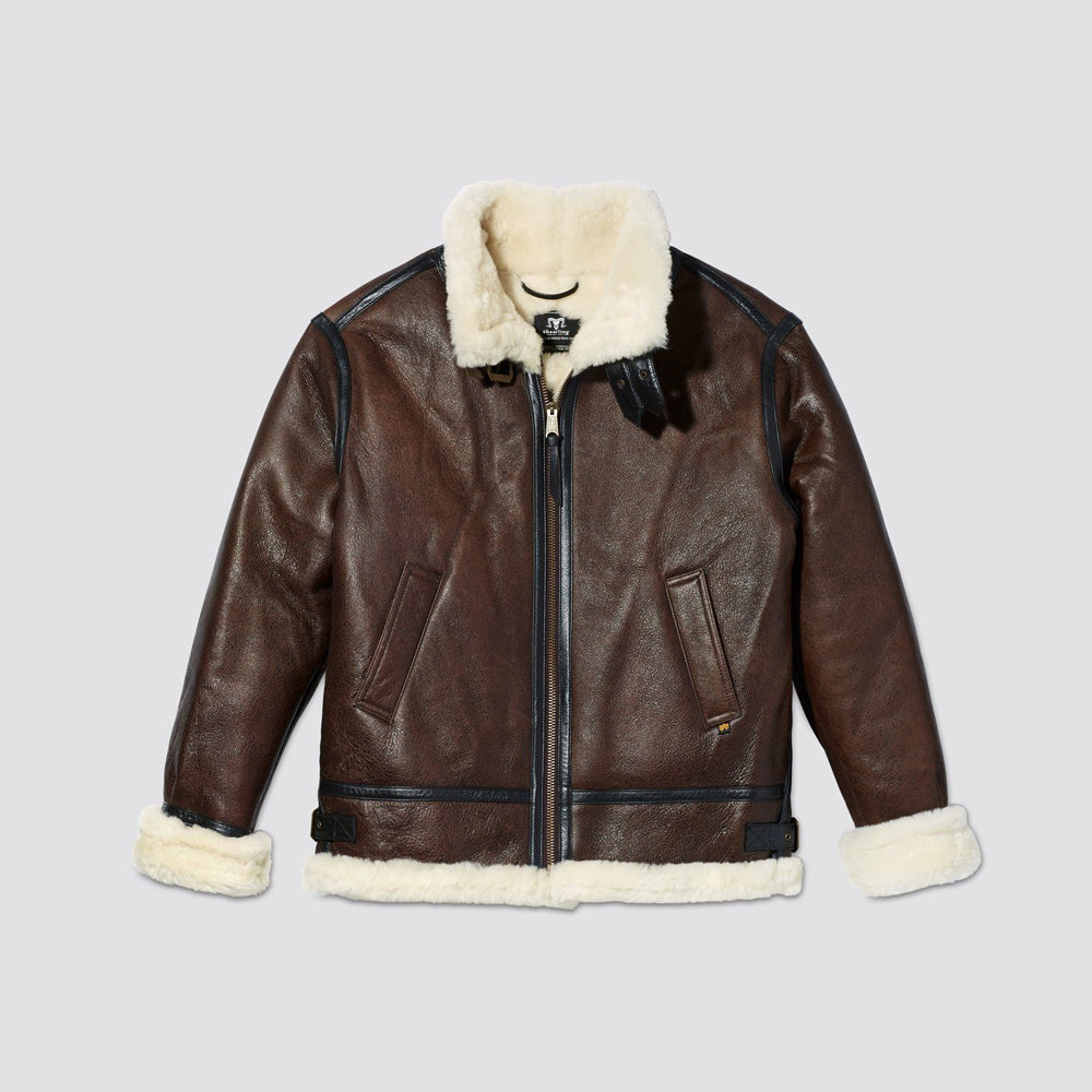 Men’s Brown B3 Sheepskin Shearling Bomber Jacket