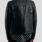 Caleb Black Biker Leather Jacket