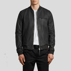 Wilt Black Bomber Leather Jacket